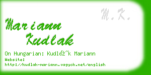 mariann kudlak business card